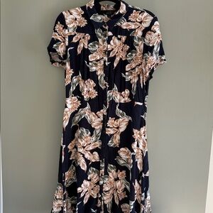RW&CO. Black Floral Midi Dress